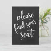 Gelieve uw stoel te vinden Betaalbaar schoolbord b Kaart (Staand voorkant)