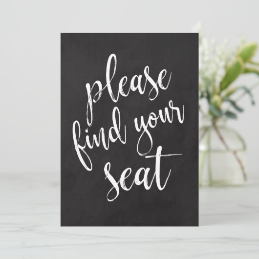 Gelieve uw stoel te vinden Betaalbaar schoolbord b Kaart (Staand voorkant)