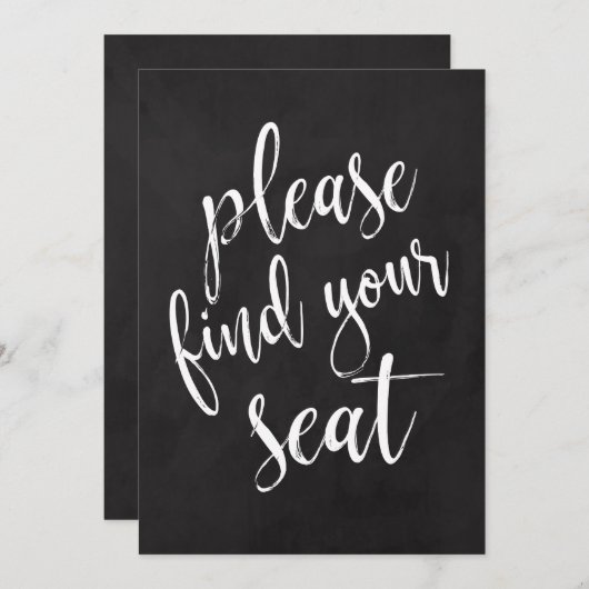 Gelieve uw stoel te vinden Betaalbaar schoolbord b Kaart (Voorkant / Achterkant)