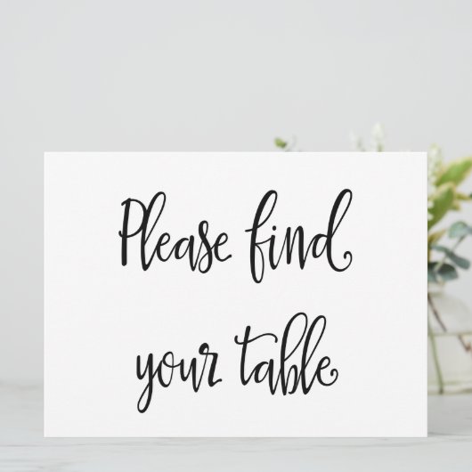"Gelieve uw tafel te vinden" Huwelijksstoelkaart b Kaart (Staand voorkant)