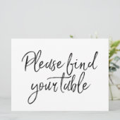 "Gelieve uw tafel te zoeken" Stijlvol Letterbord S Kaart (Staand voorkant)