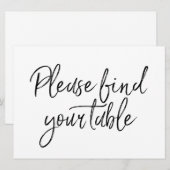 "Gelieve uw tafel te zoeken" Stijlvol Letterbord S Kaart (Voorkant / Achterkant)