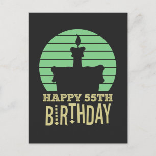 gelige groene gelukkige 55ste verjaardag citaat briefkaart