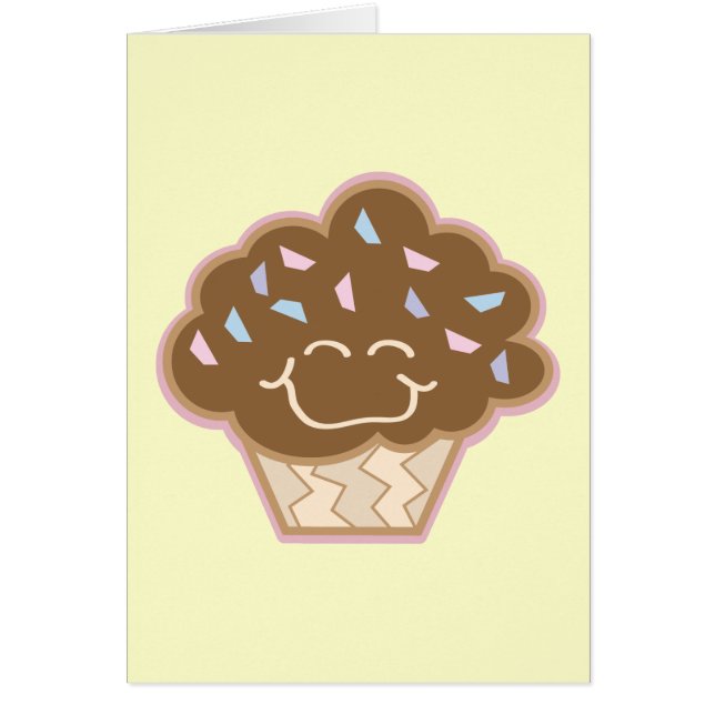 gelige kleine chocolade cupcake (Voorkant)