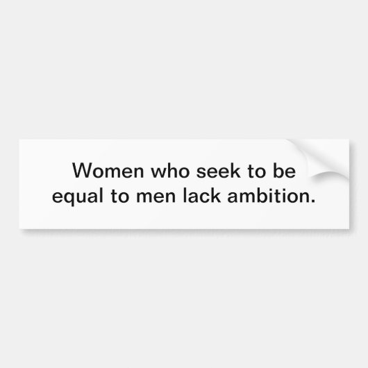 Gelijk aan mannen bumpersticker (Voorkant)