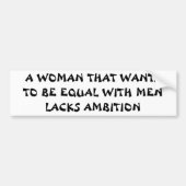 Gelijk met Mannen? Aim Higher! Bumpersticker (Voorkant)