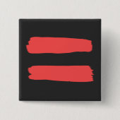 Gelijk teken met rode verf vierkante button 5,1 cm (Voorkant)