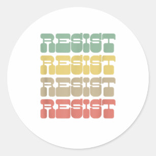 Gelijke behandeling weerstaan Feminist 70s Retro w Ronde Sticker