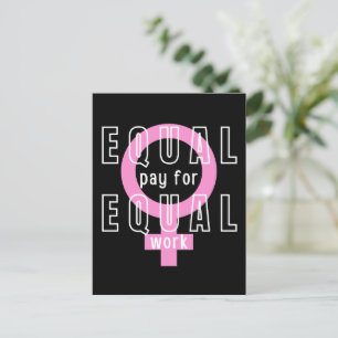 Gelijke beloning voor gelijk werk feminist briefkaart