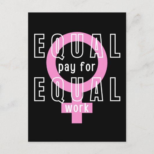 Gelijke beloning voor gelijk werk feminist briefkaart (Voorkant)