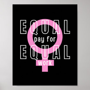 Gelijke beloning voor gelijk werk feminist poster