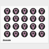 Gelijke beloning voor gelijk werk feminist ronde sticker (Vel)