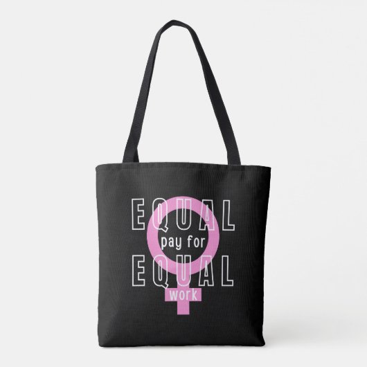Gelijke beloning voor gelijk werk feminist tote bag (Achterkant)