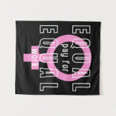 Gelijke beloning voor gelijk werk feminist wandkleed (Voorkant (horizontaal))