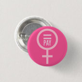 Gelijke beloning voor vrouwen ronde button 3,2 cm (Voorkant /achterkant)