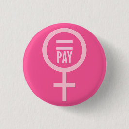 Gelijke beloning voor vrouwen ronde button 3,2 cm