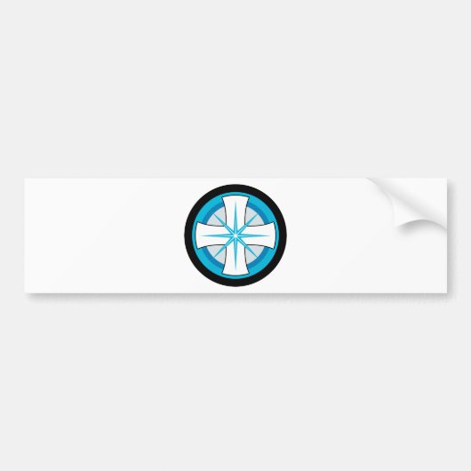 Gelijke blauwe kruis bumpersticker (Voorkant)
