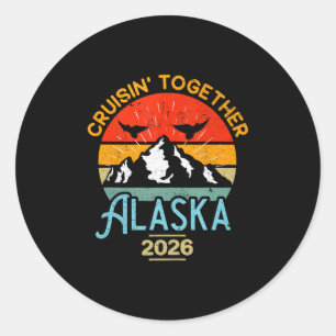 Gelijke familie vrienden en groep Alaska cruise 20 Ronde Sticker