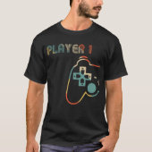 Gelijke Gamer Couple Player 1 Player 2 T-shirt (Voorkant)
