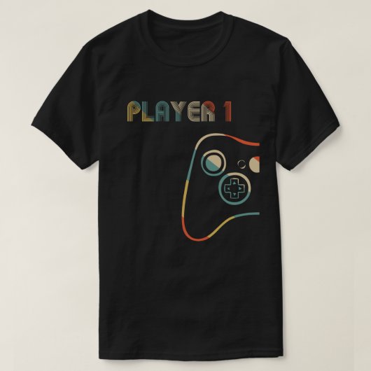Gelijke Gamer Couple Player 1 Player 2 T-shirt (Design voorkant)