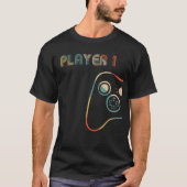 Gelijke Gamer Couple Player 1 Player 2 T-shirt (Voorkant)
