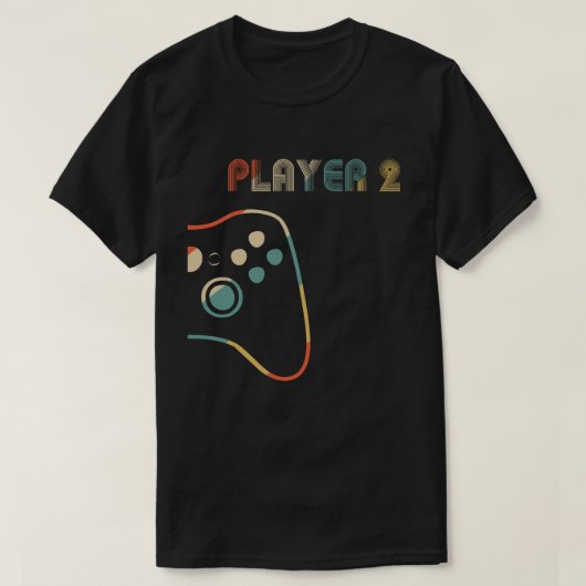 Gelijke Gamer Couple Player 1 Player 2 T-shirt (Design voorkant)