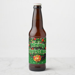 Gelijke groene kerst-gouden cellen bier etiket