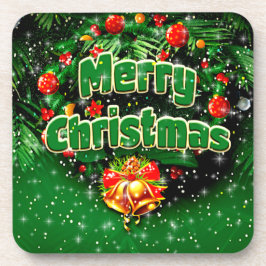 Gelijke groene kerst-gouden cellen bier onderzetter