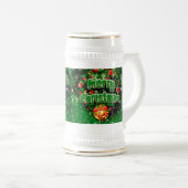 Gelijke groene kerst-gouden cellen bierpul (Voorkant rechts)