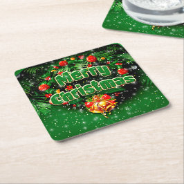 Gelijke groene kerst-gouden cellen kartonnen onderzetters