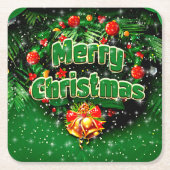 Gelijke groene kerst-gouden cellen kartonnen onderzetters (Voorkant)