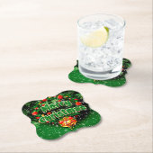 Gelijke groene kerst-gouden cellen kartonnen onderzetters (Insitu)