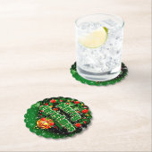 Gelijke groene kerst-gouden cellen kartonnen onderzetters (Insitu)