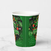 Gelijke groene kerst-gouden cellen papieren bekers (Rechts)
