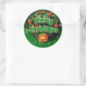 Gelijke groene kerst-gouden cellen ronde sticker (Tas)