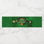 Gelijke groene kerst-gouden cellen waterfles etiket (Enkel label)