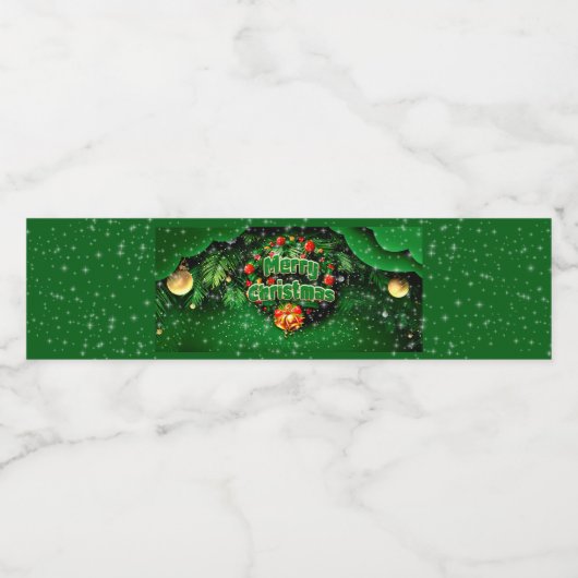 Gelijke groene kerst-gouden cellen waterfles etiket (Enkel label)