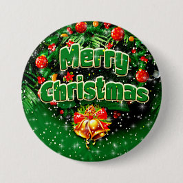 Gelijke groene kerstgouden kerstballetjes ronde button 7,6 cm