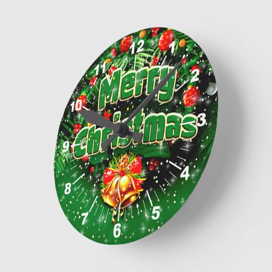 Gelijke groene kerstgouden kerstballetjes ronde klok (Hoek)