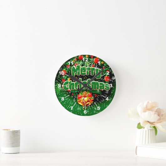 Gelijke groene kerstgouden kerstballetjes ronde klok (Huis)