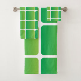 Gelijke groene vierkanten bad handdoek