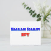Gelijke huwelijken nu! briefkaart (Staand voorkant)