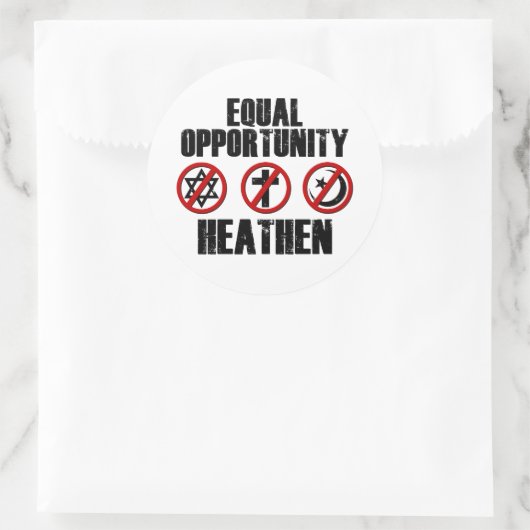 Gelijke kansen ronde sticker (Tas)