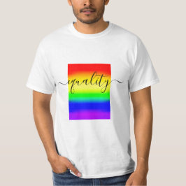 Gelijke LGBT Rainbow Pride Flag Ombre Gradiënt T-shirt