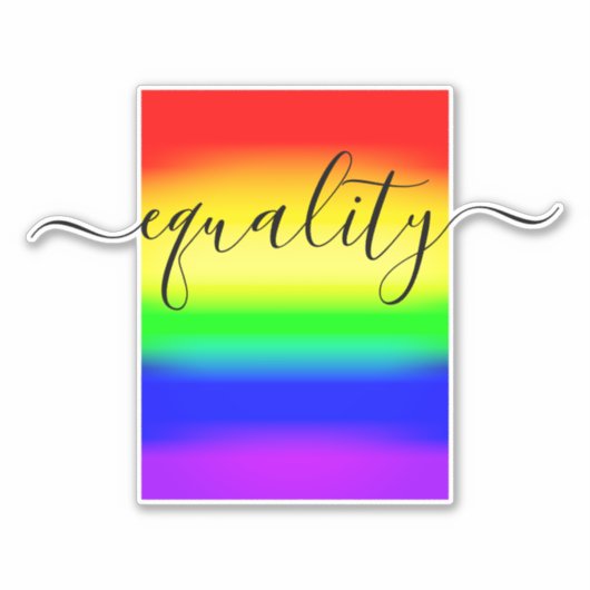 Gelijke LGBT Rainbow Pride Ombre gradiënt Sticker (Voorkant)