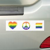 Gelijke liefde voor vrede bumpersticker (Op auto)