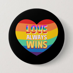 Gelijke liefde wint altijd. Rainboogkleur. Ronde Button 7,6 Cm