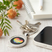Gelijke liefde wint altijd. Rainboogkleur. Sleutelhanger (Zijkant)