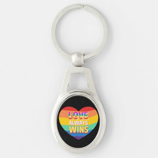 Gelijke liefde wint altijd. Rainboogkleur. Sleutelhanger (Voorkant)