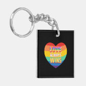 Gelijke liefde wint altijd. Rainboogkleur. Sleutelhanger (Voorkant Links)